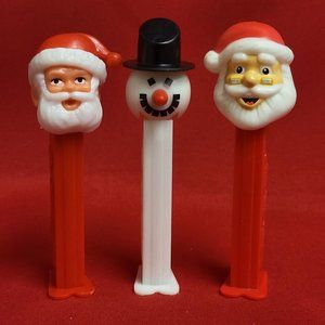 Vintage Santa Claus and Frosty The Snowman Pez Dispenser Set of 3